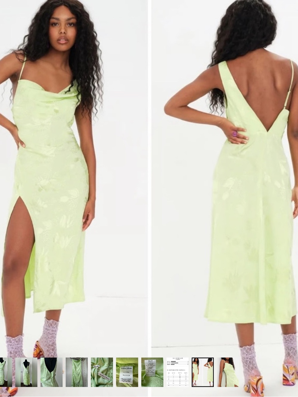 For Love & Lemons Ilana Midi Dress in Green. NWT. Size S
